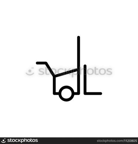 The forklift icon vector. A thin line sign. Isolated contour symbol illustration. The forklift icon vector. Isolated contour symbol illustration