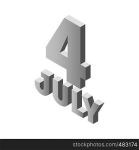The fourth of july Independence day isometric 3d icon on white background. The fourth of july independence day isometric icon
