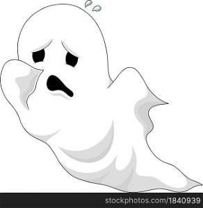 The ghost is flying with sad face