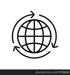 the global industry icon vector. A thin line sign. Isolated contour symbol illustration. the global industry icon vector. Isolated contour symbol illustration