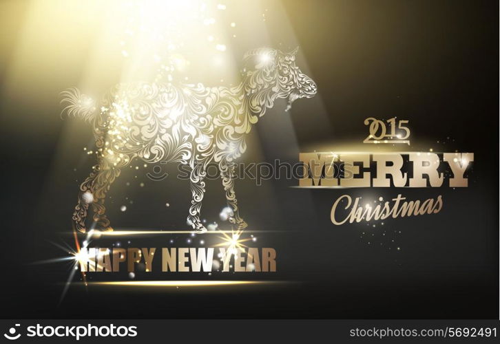 The goat - a new year symbol of 2015. Vector illustration.