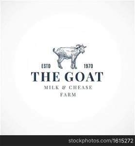 The Goat Milk and Cheese Farm Abstract Sign Symbol or Logo Template