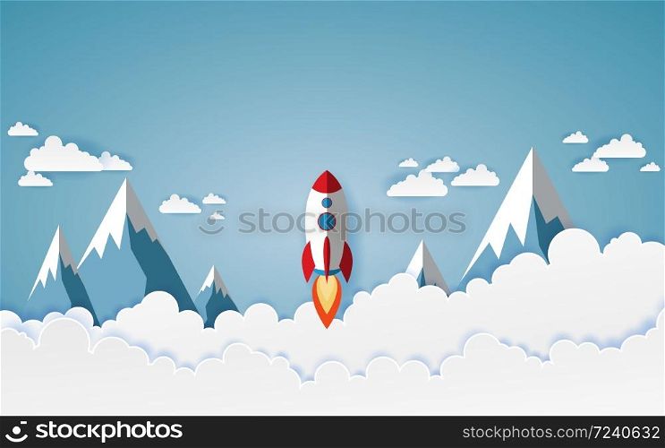 The graphic of rocket also represents the concept of courage Think differently move for success in life