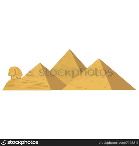 The great pyramids and sphinx of Giza, Egypt. vector illustration