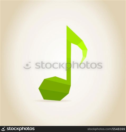 The green musical note on a grey background