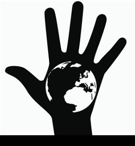 The hand and the globe
