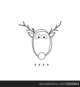 The head of a little deer, black stroke on a white background.