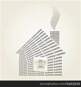 The house the business made of a word. A vector illustration