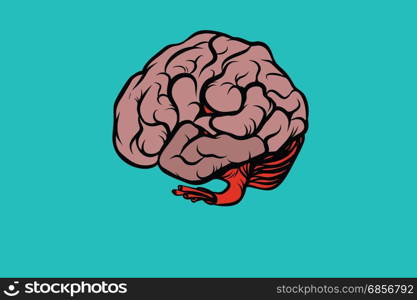 the human brain vector illustration. Comic book cartoon pop art retro color vector illustration hand drawn. the human brain vector illustration
