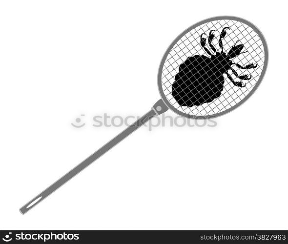 The illustration of a gray louse swatter