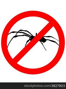 The illustration of a prohibition sign for spiders