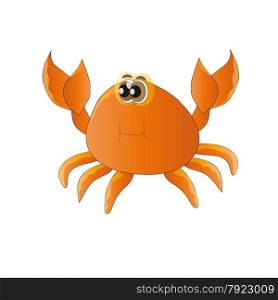 The image of the inhabitant of the sea - crab on white background