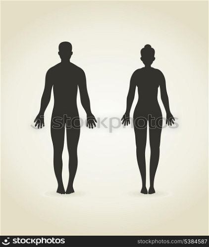 The image the man and the woman. A vector illustration