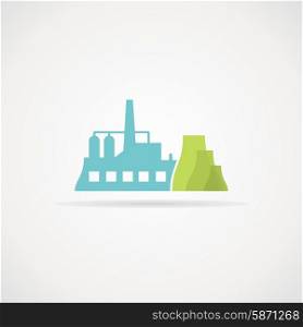The industrial factory. Vector illustration