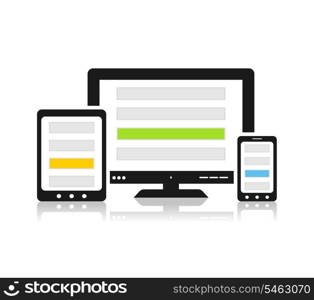 The information from the computer in phone. A vector illustration