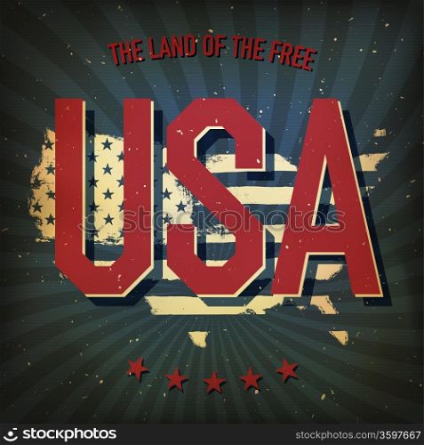 The land of the free - USA. Vector, EPS10