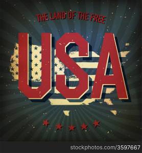 The land of the free - USA. Vector, EPS10