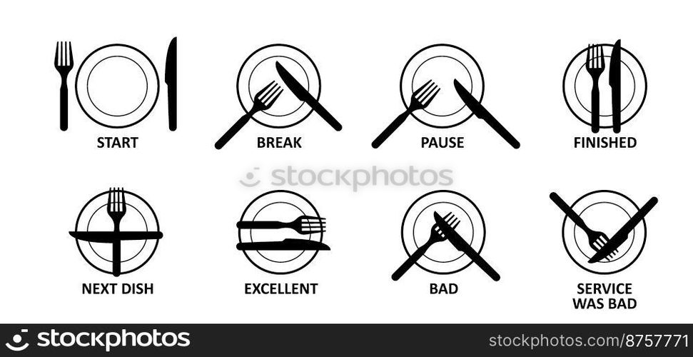 The language of cutlery, eating rules. Dining etiquette at the table