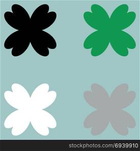 The leaf clover fourfoil icon.. The leaf clover fourfoil icon. Set icons.