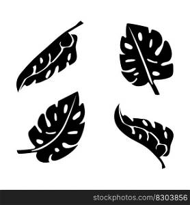 The leaves are black in abstract style. Design element. Vector illustration. EPS 10.. The leaves are black in abstract style. Design element. Vector illustration.