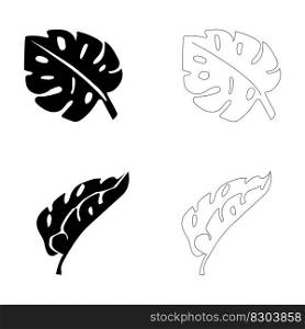 The leaves are black in abstract style. Design element. Vector illustration. EPS 10.. The leaves are black in abstract style. Design element. Vector illustration.