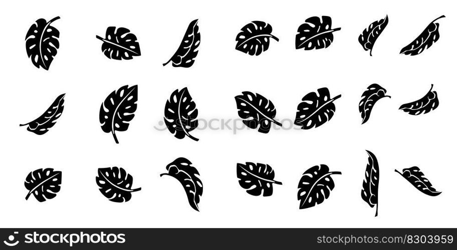 The leaves are black in abstract style. Design element. Vector illustration. EPS 10.. The leaves are black in abstract style. Design element. Vector illustration.