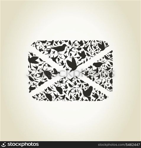 The letter from birds. A vector illustration
