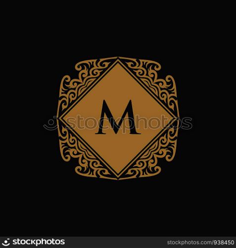 the letter M monogram in vintage style. suitable for tattoos and decoration. logo template
