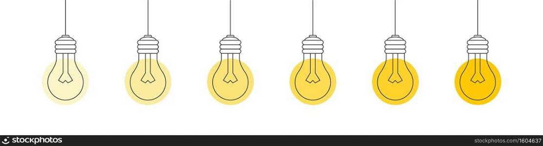 The light bulb. Idea concept. Light bulb icon vector. Ideas symbol illustration. Vector illustration