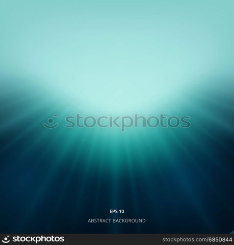 The light that shines from above the surface into the underwater. vector background copy space