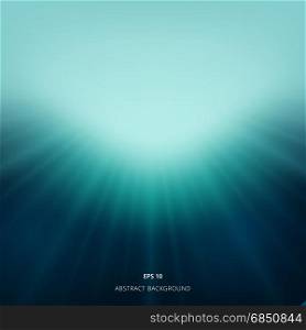 The light that shines from above the surface into the underwater. vector background copy space