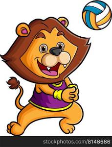 The lion as the professional volleyball 