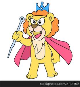 the lion king wearing a crown was making an angry speech