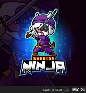 The little ninja cow esport mascot design