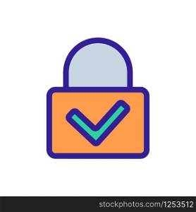 The lock is closed vector icon. A thin line sign. Isolated contour symbol illustration. The lock is closed vector icon. Isolated contour symbol illustration