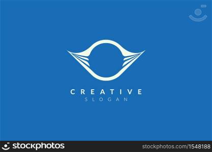 The logo design combines circle with wings. Minimalist and modern vector illustration design suitable for brand and business flight.