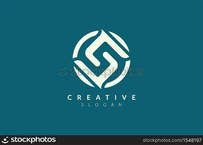 The logo design combines the letter S in a circle. Minimalist and modern vector illustration design suitable for business and brands