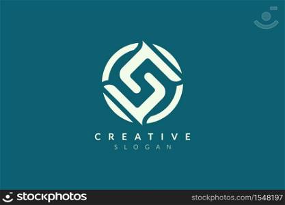 The logo design combines the letter S in a circle. Minimalist and modern vector illustration design suitable for business and brands