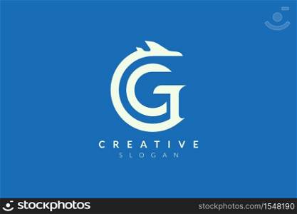 The logo design combines the letters G, J and the plane. Minimalist and modern vector illustration design suitable for brand and business flight.