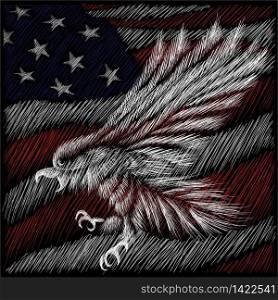 The logo Independence eagle Day July 4th for tattoo or T-shirt design or outwear. Cute print Independence eagle Day July 4th style background. The logo Independence eagle Day July 4th for tattoo or T-shirt design or outwear. Cute print Independence eagle Day July 4th style background.