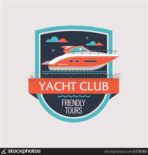 The logo, the emblem of the yacht club. Sea travel. Vector illustration.