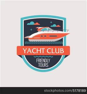 The logo, the emblem of the yacht club. Sea travel. Vector illustration.