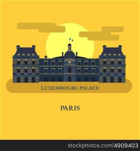 The Luxembourg Palace. Paris. France. Vector illustration.