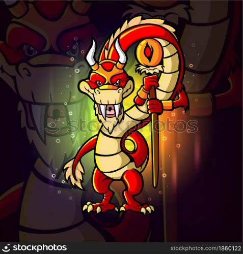 The mage dragon esport mascot design