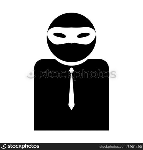 The man incognito in a mask the black color icon.. The man incognito in a mask it is the black color icon.