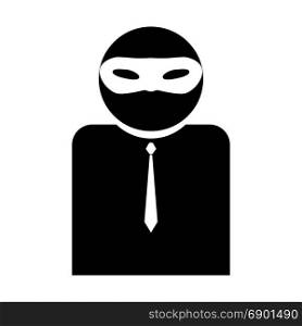 The man incognito in a mask the black color icon.. The man incognito in a mask it is the black color icon.