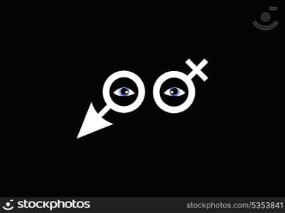 The man&rsquo;s and female beginning on a black background. A vector illustration