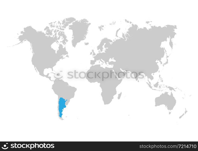 The map of Argentina is highlighted in blue on the world map