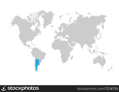 The map of Argentina is highlighted in blue on the world map