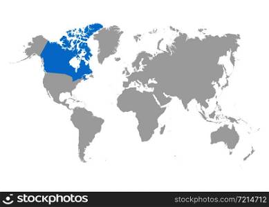 The map of Canada is highlighted in blue on the world map